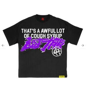 Lost Hills x ALOCS That’s An Awful Lot of Cough Syrup Tee Black Purple Size XL